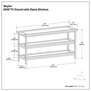 Skyler - TV Media Stand - Dark Cognac Brown