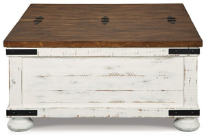 Wystfield - Cocktail Table with Storage - White / Brown