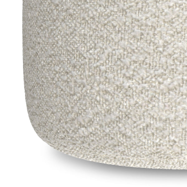 Chantal - Round Pouf - White