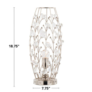 Crystal - Buds Contemporary Uplight Lamp - Polished Nickel / Clear Crystal
