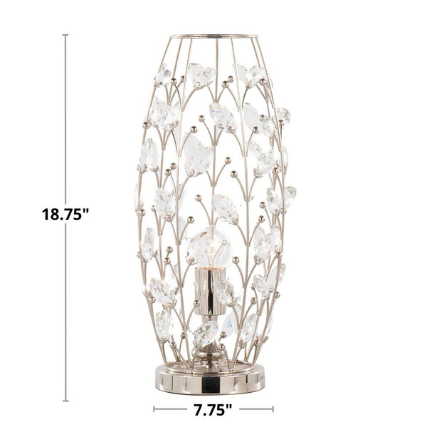 Crystal - Buds Contemporary Uplight Lamp - Polished Nickel / Clear Crystal