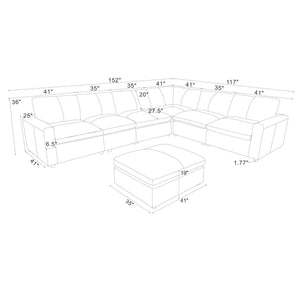 Upholstered Large Seating Modular Sectional