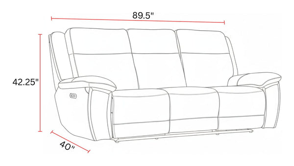 Jameson - Power Reclining Zero Gravity Sofa - Hickory