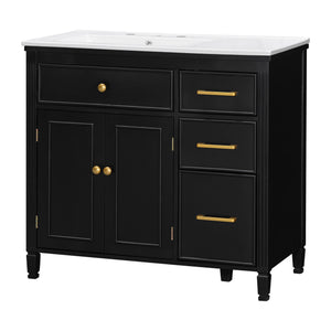 Bathroom Vanity With Sink Top, 3 Soft Closing Drawers
