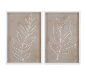 Leaf Line Art II Framed Print - Light Brown