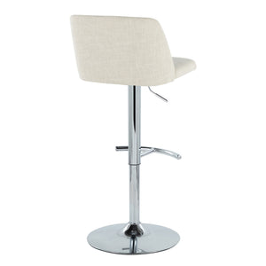 Toriano - Contemporary Adjustable Barstool Swivel With Rounded T Footrest (Set of 2)