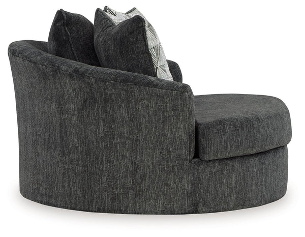 Biddeford - Oversized Swivel Accent Chair - Shadow