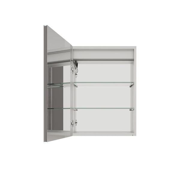 Bathroom Medicine Cabinet With LED Mirror, Anti-Fog, Waterproof, 3000K~6000K Single Door Lighted Bathroom Cabinet With Touch Swich