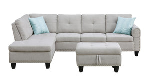 Alger - Left Hand Facing Sofa & Chaise With Ottoman
