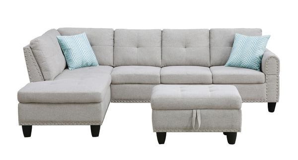 Alger - Left Hand Facing Sofa & Chaise With Ottoman
