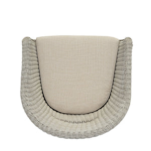 Modern Coastal Rattan Dining Chairs, (Set of 2), Solid Wood Legs - Beige