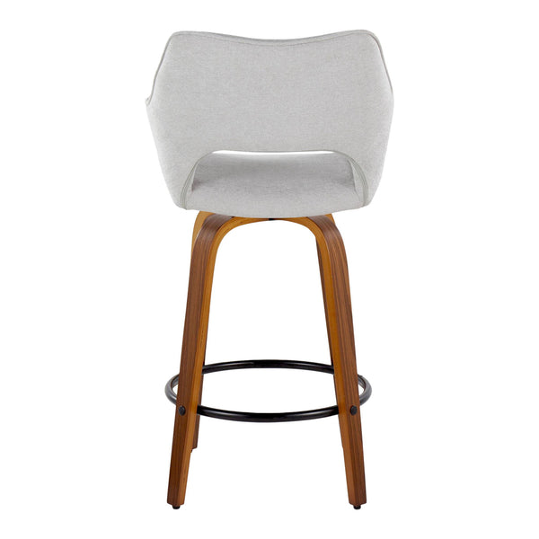 Mustang - Contemporary Fixed Height Counter Stool With Swivel With Round Footrest (Set of 2)