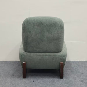 Curved Base Lazy Lounge Accent Chair - Blue / Brown