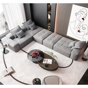 Modern Oversized, Modular Sectional Sofa With Pillows