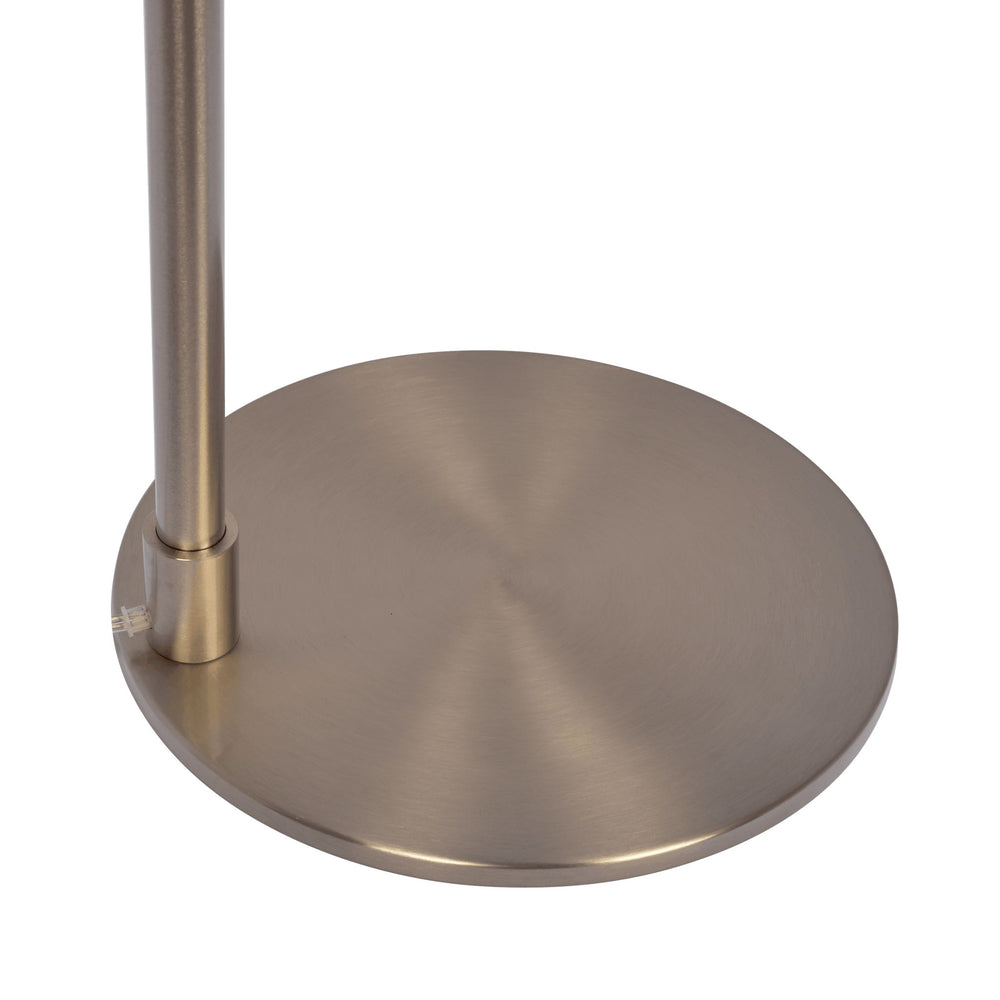 Serene - Floor Lamp With Rotary Switch Base Linen Shade - Brushed Nickel / White