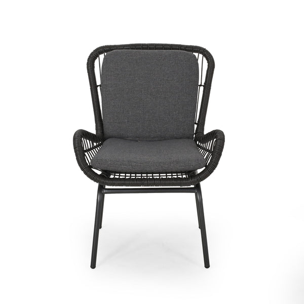 Outdoor Wicker Club Chair With Cushions (Set of 2)