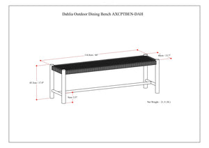 Dahlia - Outdoor Indoor Bench - Gray