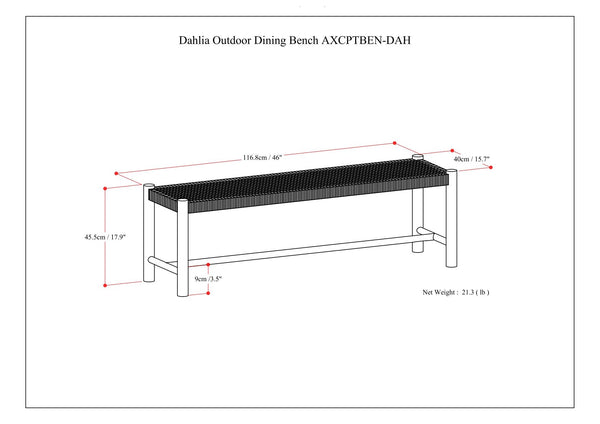 Dahlia - Outdoor Indoor Bench - Gray