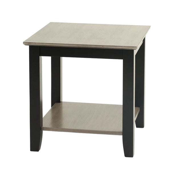 3 Piece Table Set With Open Shelf Storage, Includes Coffee, End & Console Table - Black / Black / Gray / Gray