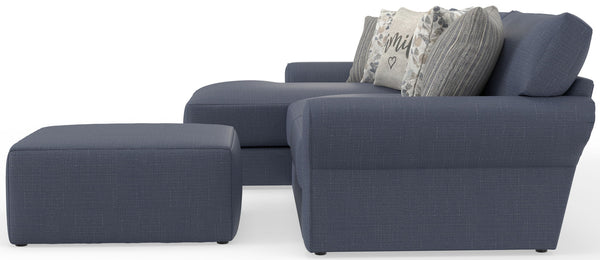 Cape May - Sofa Chaise With Comfort Coil Seating, 41" Cocktail Ottoman And 5 Accent Pillows Included