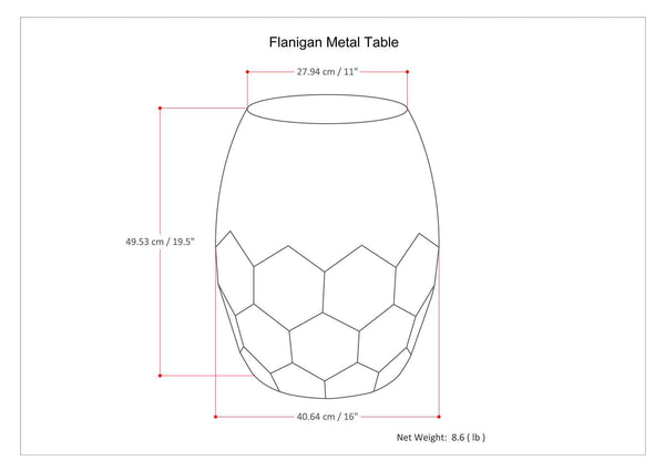 Flanigan - Hand Crafted Metal Accent Table