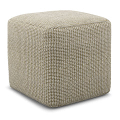 Zelma - Square Woven Outdoor / Indoor Pouf - Silver