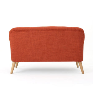Classic Loveseat With Rolled Armrests And Button Tufting