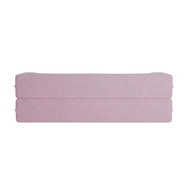 Modern Floor Sofa, With 2 Pillows, Convertible Teddy Fabric Foam Filled Bed