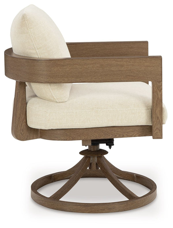Serene Bay - Swivel Chair With Cushion (Set of 2) - Dark Brown / White