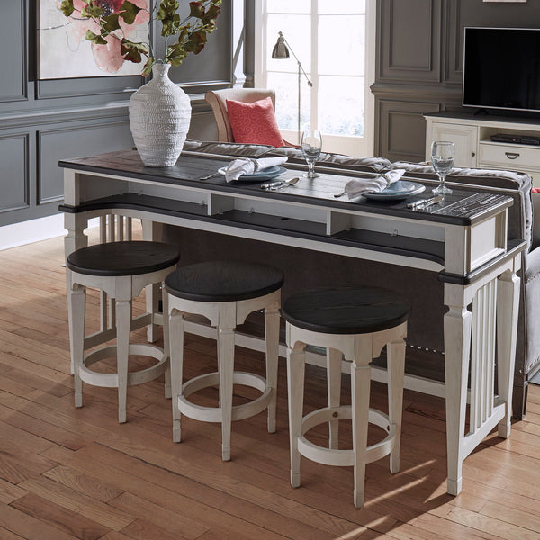 Allyson Park - 4 Piece Dining Room Set - Wirebrushed White / Charcoal