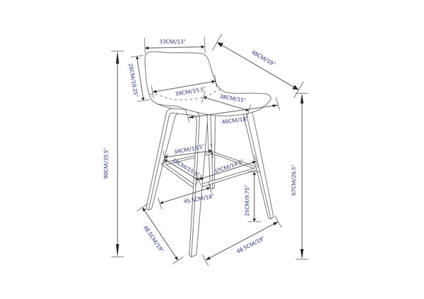 Addy - Counter Stool (Set of 2) - Distressed Brown
