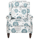 Push Back Recliner Chair Upholstered Recliner Armchair With Classic Wing Back And Solid Gourd-Shaped Legs