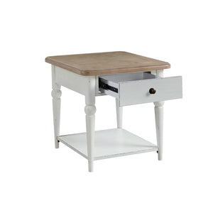 Turnberry Park - Rectangular End Table - Washed White
