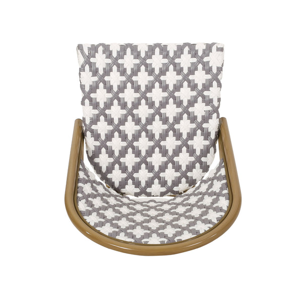Chic French Bistro Chair With Durable Rattan And Aluminum Frame