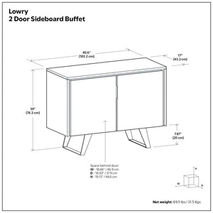 Lowry - 2 Door Sideboard Buffet - Brown