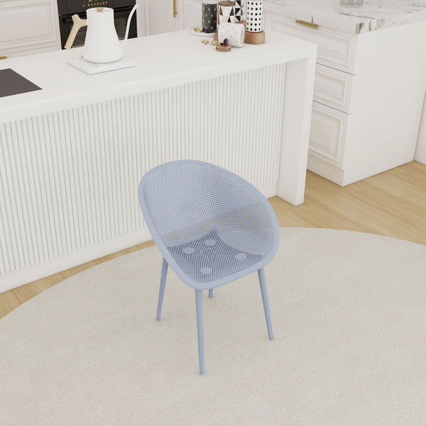 2 Piece Durable Single Chair With Hollow Out Design
