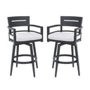 Outdoor Swivel Bar Chairs, 360 Degree Rotation, Ergonomic Backrest (Set of 2)