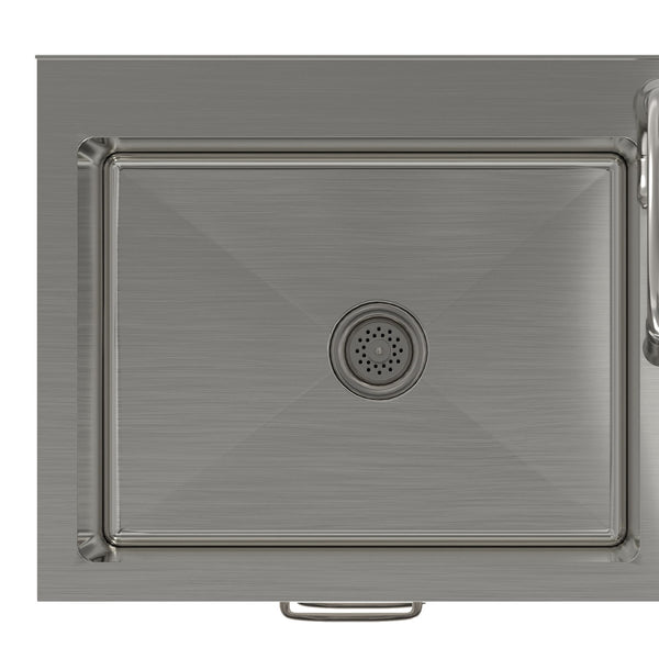 Darwin - Laundry Utility Sink And Cabinet With Dual Sinks, Pull Out Faucet - White