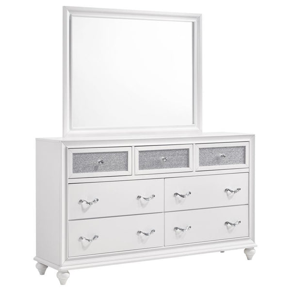 Barzini - 7-Drawer Dresser With Mirror - White