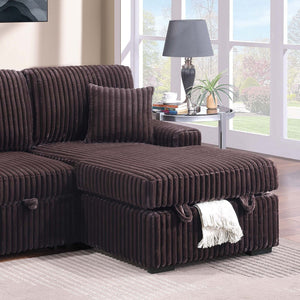 Convertible Sectional Upholstered Sleeper Sofa With Storage Chaise