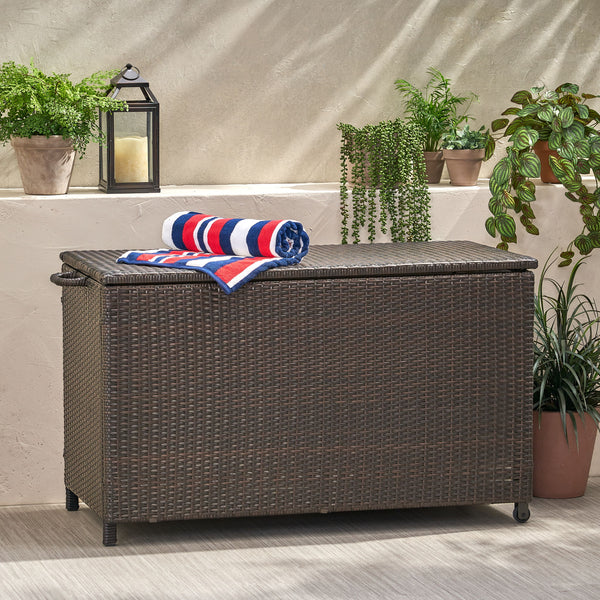 Blake - Wicker Cushion Box - Brown Multi