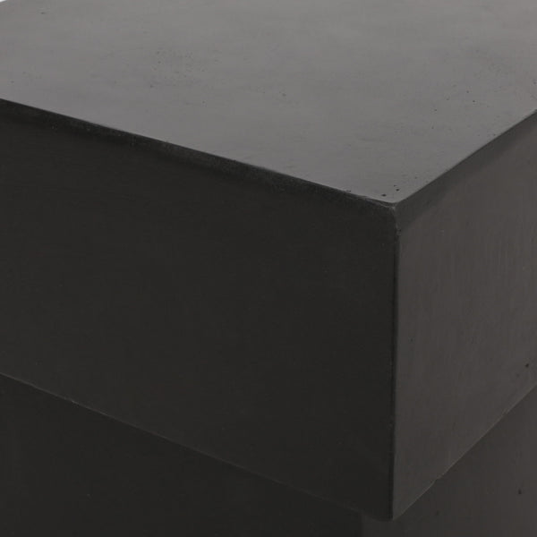 Outdoor Side Table, Patio End Table - Black
