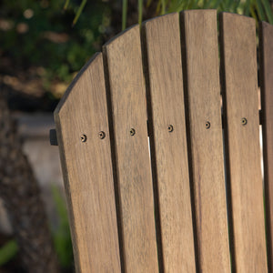 Outdoor Acacia Wood Adirondack Barstools (Set of 2)