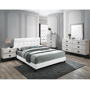 Contemporary Style Bed, Rectangle Headboard