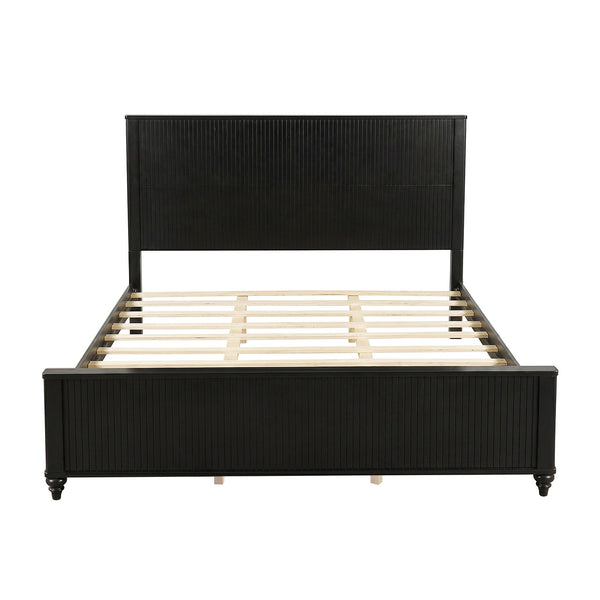 Fluted Platform Bed Frame, No Box Spring Needed