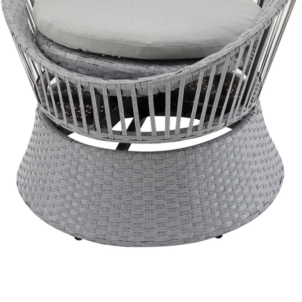 Modern Swivel Wicker Lounge Chair With Round Design