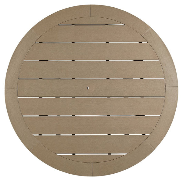 Fairen Trail - Round Bar Table w/Umb OPT - Black / Driftwood