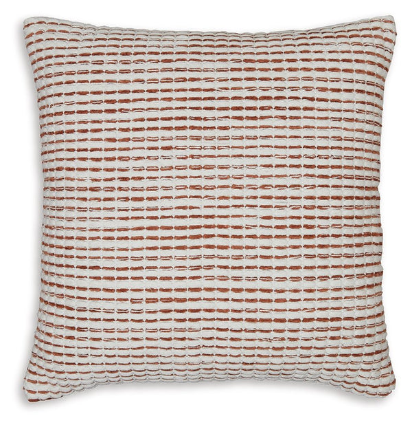 Nashlin - Pillow (Set of 4) - White / Rust
