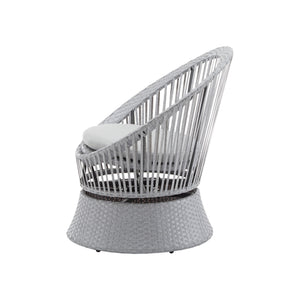 Modern Swivel Wicker Lounge Chair With Round Design