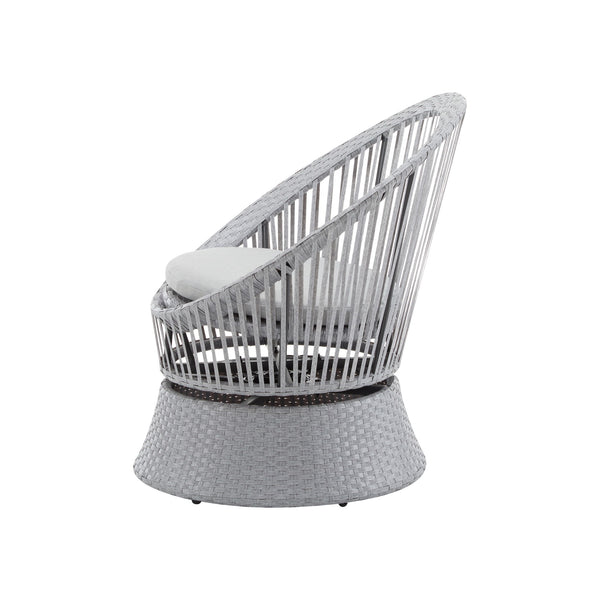 Modern Swivel Wicker Lounge Chair With Round Design